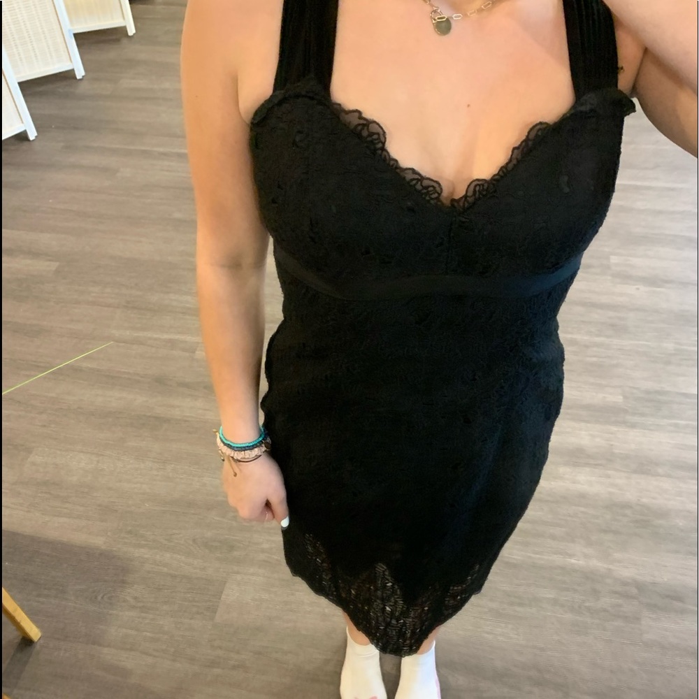 black lace dress